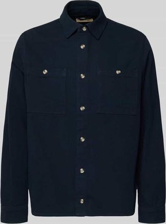 Blend Regular Fit Hemdjacke mit Brusttaschen Modell DENNY in Marine, Gr&ouml;&szlig;e 3XL
