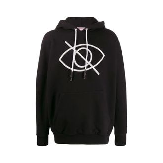 Palm Angels Hoodies, male, Black, Size: XS Cotton Hoodie