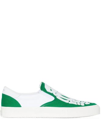 Amiri Skel Toe slip-on sneakers - men - Leather/Rubber/Fabric - 41 - Green