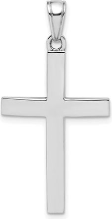 Diamond2Deal 14K Gold Polished Beveled Cross Charm