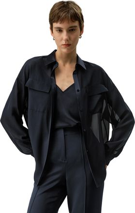 LilySilk Womens Silk Blouse Ladies Lightweight Soft Semi-Sheer Silk Chiffon Shirt with Camisole for Multiple Occasions(Pinot Noir,M)