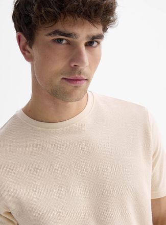 Le 31 Mens Herringbone-textured T-shirt