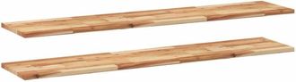 vidaXL Estante Flotante 2 Uds Madera Acacia Acabado Aceite 140x30x2 Cm Vidaxl