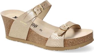 Mephisto Womens Luisa Wedge Heel Sandals In Lt Sand Havana