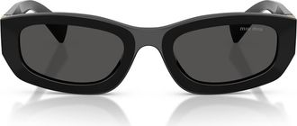 Miu Miu 53mm Irregular Sunglasses in Black /Dark Grey at Nordstrom