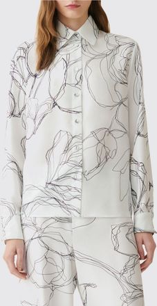 Fabiana Filippi Camicia in pura seta con stampa floreale e colletto francese