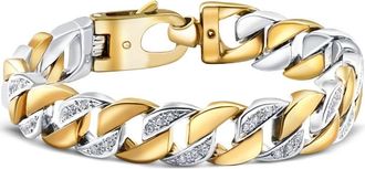 Pompeii3 Mens 14k Gold (101gram) or Platinum (163gram) 13mm Diamond Bracelet 8.75
