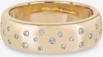 Roxanne First Ring aus Gelbgold und Diamanten Polka Dot Cigar Band