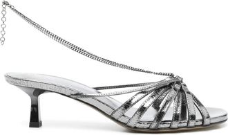 Golden Goose Nico Kitten Heel - Dames - Sandalen met hakken - Grijs - 41 EU - Leer - Schoenen