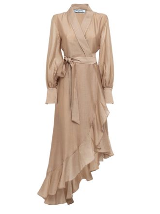 Blugirl Maxi Dress With Asymmetrical Hem And Ruffled Flounce
