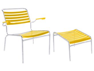 Schubiger M&ouml;bel L&auml;ttli-Lounger + Hocker S&auml;ntis mit Armlehnen