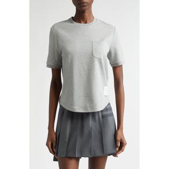 Thom Browne Milano Cotton Pocket T-Shirt in Light Grey at Nordstrom, Size 12 Us