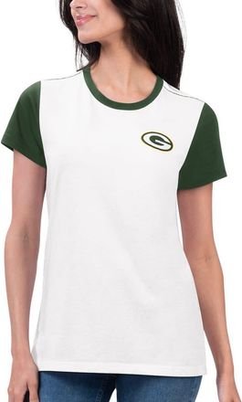 G-III 4Her by Carl Banks Womens G-III 4Her by Carl Banks White/Green Green Bay Packers Fashion Illustration T-Shirt at Nordstrom, Size Xx-Large
