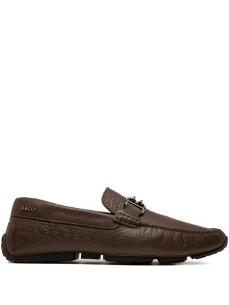 Bally Parsal Driver embossed-leather loafers - Brown