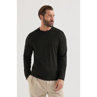 Brunello Cucinelli Cotton jersey long sleeve crew neck T-shirt in Black at Nordstrom, Size Xxx-Large
