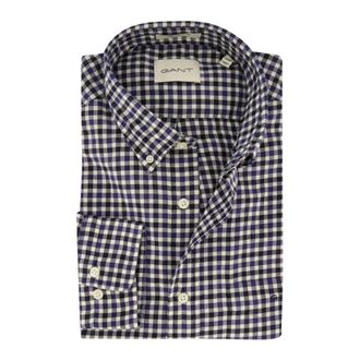 GANT Overhemden, Heren, Blauw, 4Xl, Katoen, Casual Blauw Overhemd