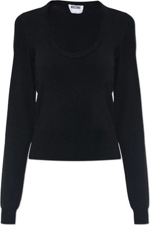 Moschino Lange Mouwen Top - Dames - Longsleeves - Zwart - XS - Polyester - Tops