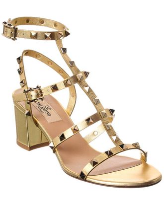 Valentino Rockstud Caged 60 Leather Ankle Strap Sandal