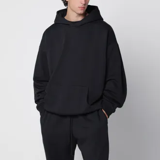 SKIMS Washed black hooded sweatshirt in cotton fleece
