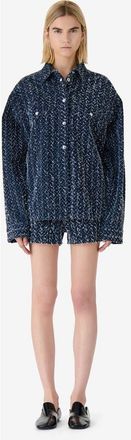 Iro Velini Denim Shirt Jacket in Denim Curl at Nordstrom, Size 34 Eu