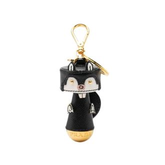 Prada Pre-owned Bag Charm and Key Chain - Dames - Vintage Accessoires - Zwart - ONE Size - Leer - Vintage
