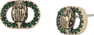 Kurt Geiger Chelsea Eagle Stud Earrings in Green at Nordstrom