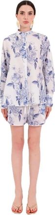 Windsor Camicia Cerasa - Dames - Overhemden - Blauw - L - Overhemden