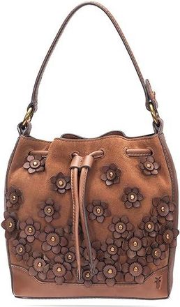 Frye Melissa Floral Bucket Cross Body Womens Handbags Cognac, Leather