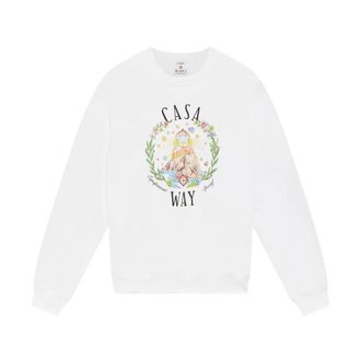 Casablanca The Way Katoenen Sweater - Heren - Sweatshirts - Wit - M - Katoen - Hoodies & sweatvesten