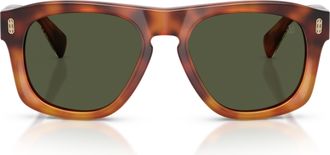 Brunello Cucinelli Tortoiseshell 0bc4026s Acetate Oversized Square Sunglasses