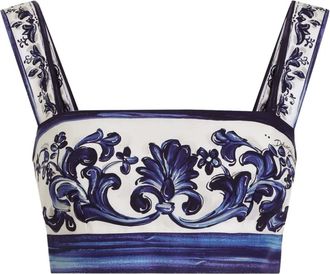 Dolce & Gabbana Top con stampa maioliche - Blu