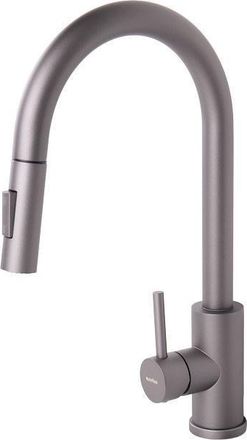 cofan Grifo De Cocina Antracita Inoxidable Con Manguera Extensible 50 Cm