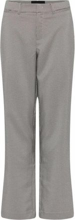 C.Ro Geruite Straight Leg Broek - Dames - Wijde Broeken - Beige - 2XL - Broeken