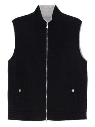 Eleventy Gilet met rits - Blauw