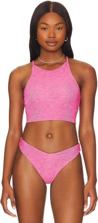 Beach Riot Womens Beach Riot Anna Bikini Tank Top Fandango Pink Stretch Swimwear GBO861