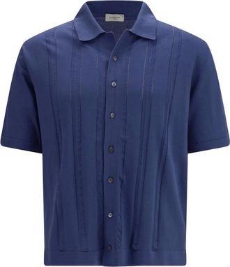 PIACENZA 1733 Piacenza 1733 - Polo met ajourdetails van katoen - Heren - Tops - Blauw - Maat: L Katoen