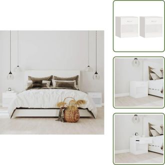 vidaXL The Living Store Comodini 2 pz con Cassetto Bianchi - Comodino bianco