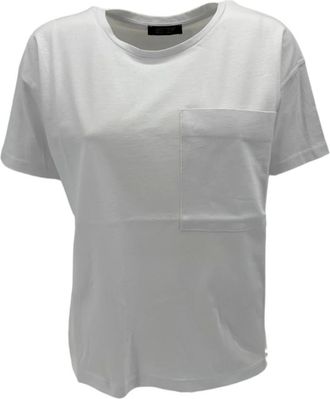Aragona Tops, Dames, Wit, L, Katoen, T-shirt met zak