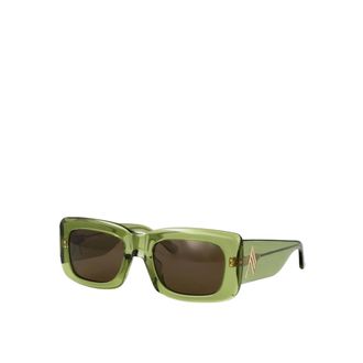 The Attico Sunglasses, female, Green, ONE SIZE, Marfa Rectangular Sunglasses
