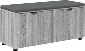 vidaXL Banco De Entrada Con Coj&iacute;n Gris Sonoma 100 X 38 X 46 Cm Vidaxl