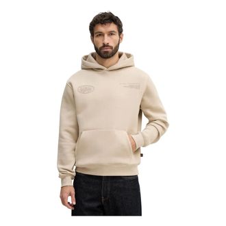 Alpha Industries Hoodies & sweatvesten, Heren, Beige, M, Katoen, World Logo Backprint Hoodie