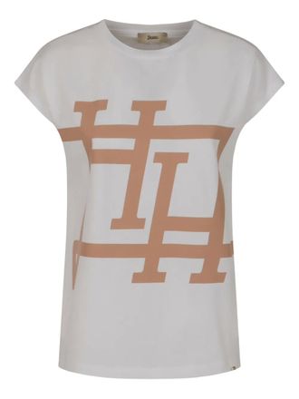 Herno T-shirt met logoprint - Grijs