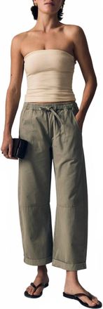 LE JEAN Mara Sateen Drawstring Pants In Soft Sage
