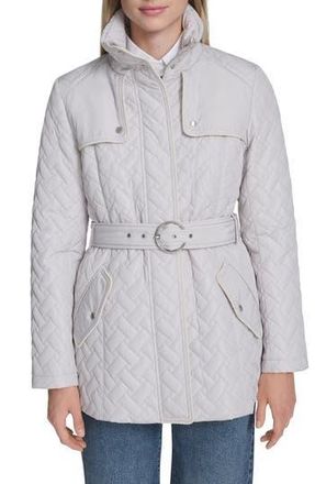 Cole Haan Signature Quilted Coat in Light Grey at Nordstrom Rack, Size X-Large