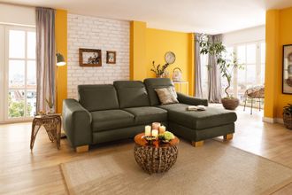 HOME AFFAIRE Ecksofa »Dundee L-Form« wahlweise mit Kopfteilverstellung und zusätzlich mit Bettfunktion