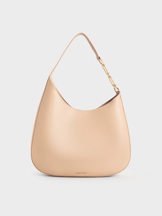 Charles & Keith Agatha Chain-Accent Slouchy Hobo Bag