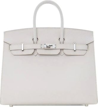 Herm&egrave;s Borsa a mano Birkin Sellier in pelle Epsom 25 2023 - Bianco