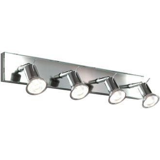 Top-Light Applique Contemporanea Nuts Metallo Cromo Vetro Trasparente 4 Luci Gu10