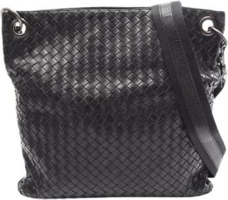 Bottega Veneta Pre-owned Intrecciato Leren Schoudertas - Heren - Vintage Schoudertas - Zwart - ONE Size - Leer - Vintage