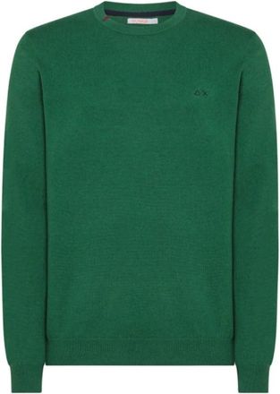 Sun 68 Smaragdgroen Shirt - Heren - Ronde hals truien - Groen - L - Truien & Vesten